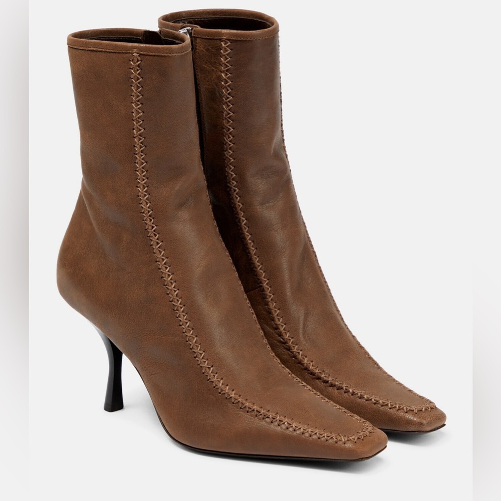 The Row Brown Heeled Boots with Stiletto Heel